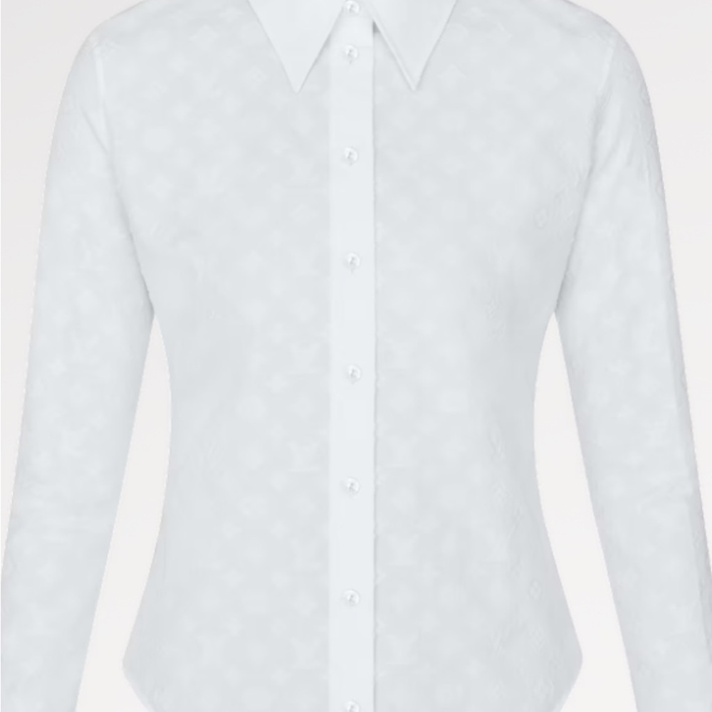Louis Vuitton Icon Long Sleeved Fitted Shirt. White Monogram. Size 40. Like new - Picture 3 of 9